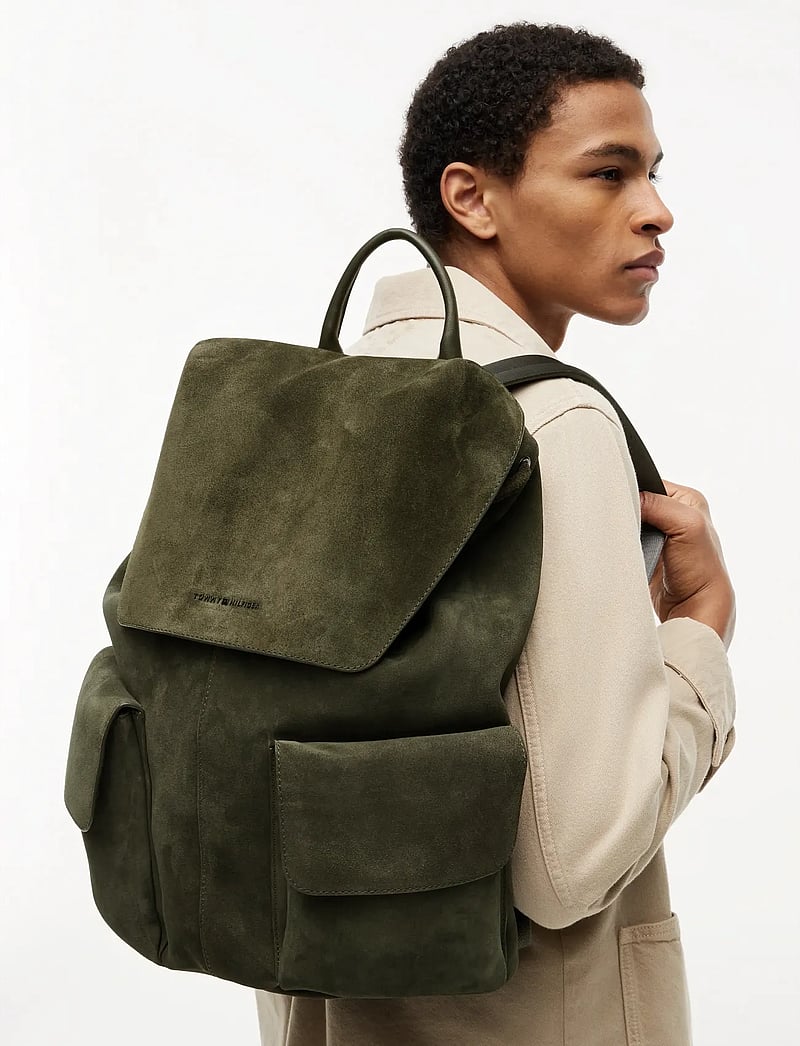 Tommy Hilfiger - TH SOFT SUEDE BACKPACK - shoppa efter tillfälle - willow green - 0