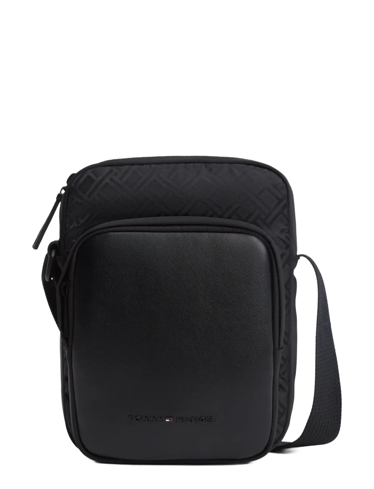 Tommy Hilfiger Th Nylon Jaquard Mini Reporter, One Size, Black, Tasker > Crossbody-Tasker, Herre