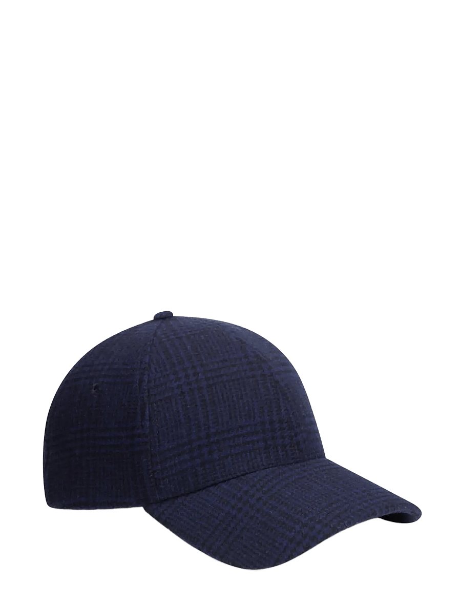 Tommy Hilfiger - TH CHECK 6 PANEL MELTON CAP - nokamütsid - preppy navy check - 0