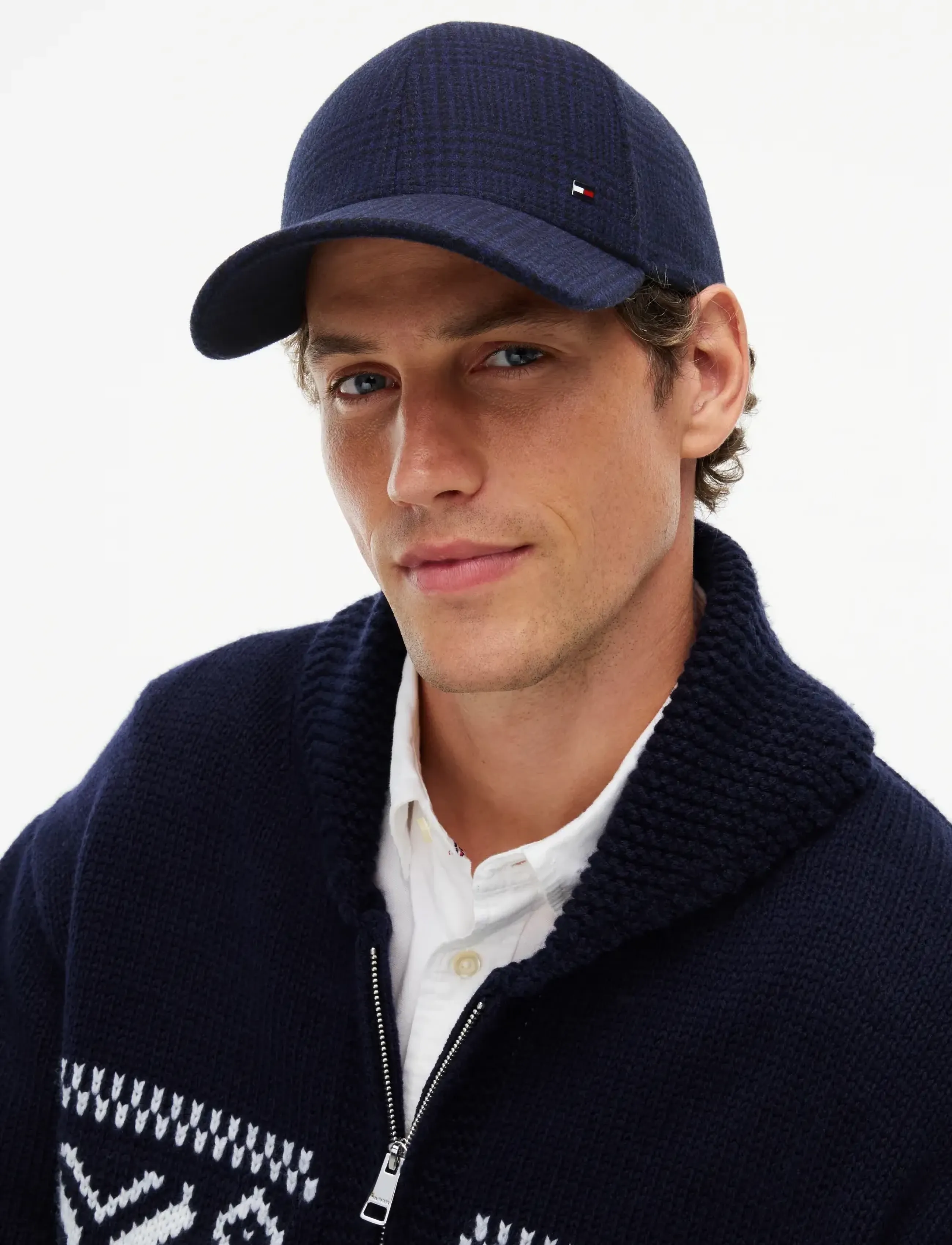 Tommy Hilfiger - TH CHECK 6 PANEL MELTON CAP - nokamütsid - preppy navy check - 3