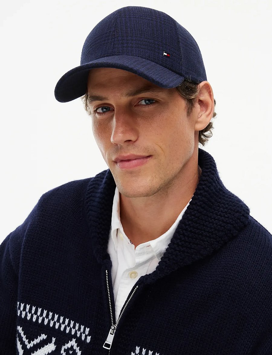 Tommy Hilfiger - TH CHECK 6 PANEL MELTON CAP - nokamütsid - preppy navy check - 3