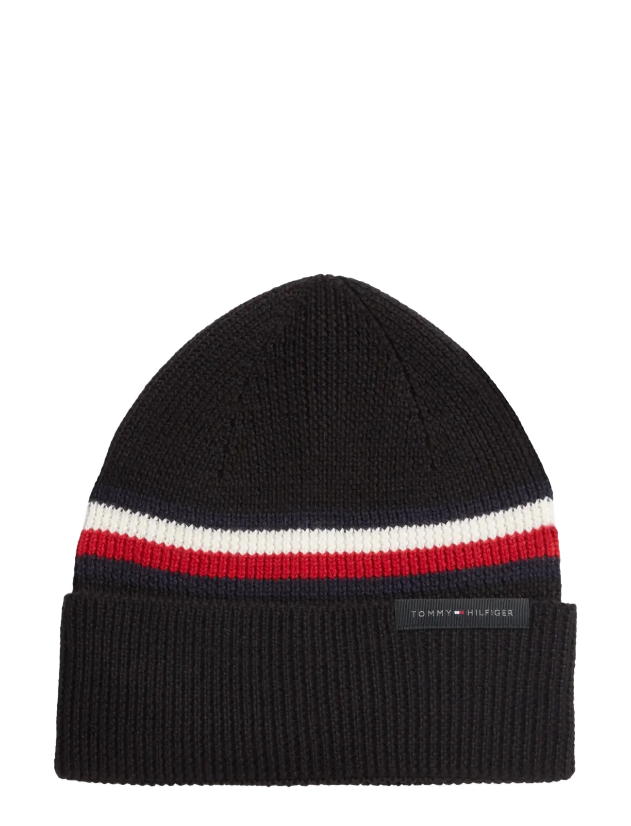 Tommy Hilfiger TH RWB BEANIE - Preppy - BLACK / black