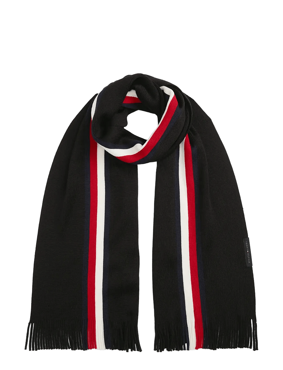Tommy Hilfiger - TH RWB RASHELLE SCARF - halstørklæder - black - 0