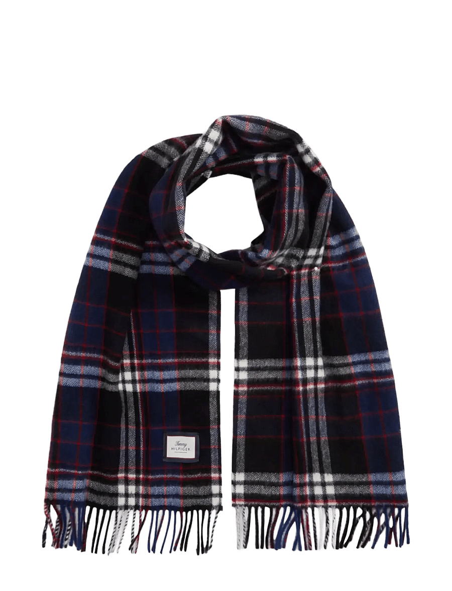 Tommy Hilfiger - TH WOOL CHECK SCARF - winterschals - black check - 1
