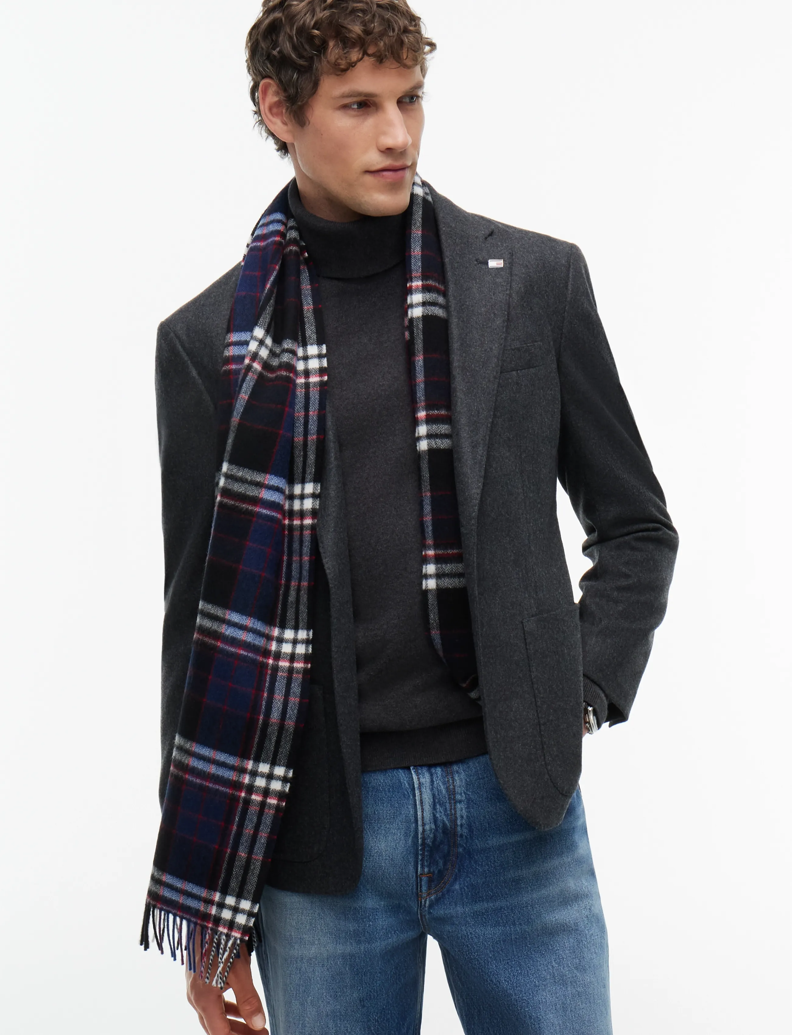 Tommy Hilfiger - TH WOOL CHECK SCARF - winterschals - black check - 0