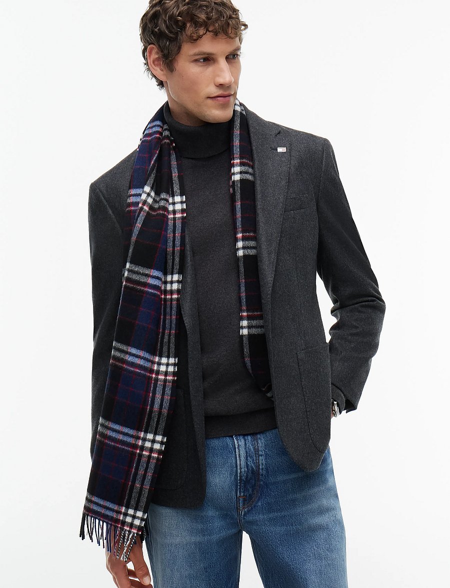 Tommy Hilfiger - TH WOOL CHECK SCARF - winterschals - black check - 0