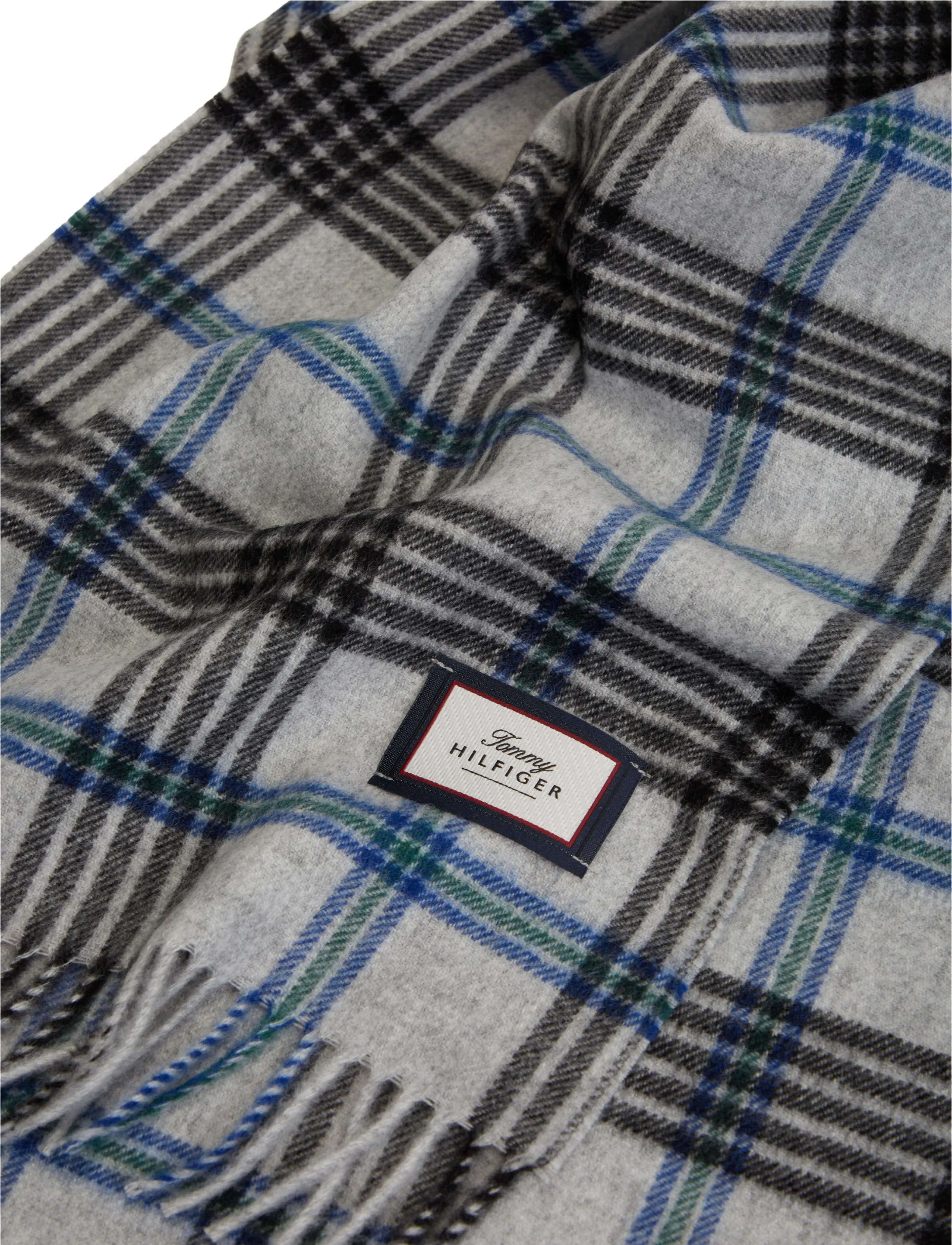 Tommy Hilfiger - TH WOOL CHECK SCARF - halstørklæder - light grey htr check - 3