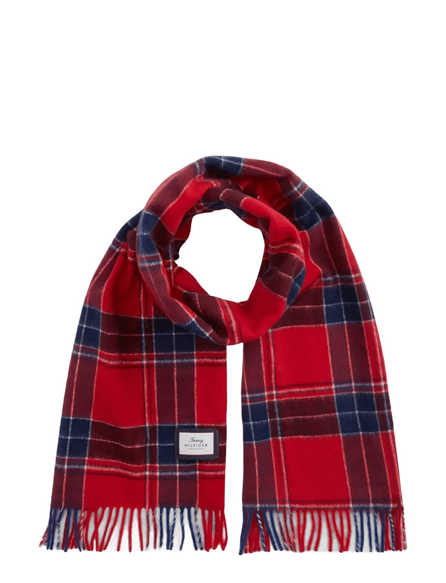 Tommy Hilfiger - TH WOOL CHECK SCARF - winter scarves - medium red check - 1