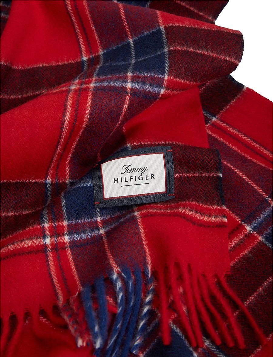 Tommy Hilfiger - TH WOOL CHECK SCARF - winter scarves - medium red check - 3