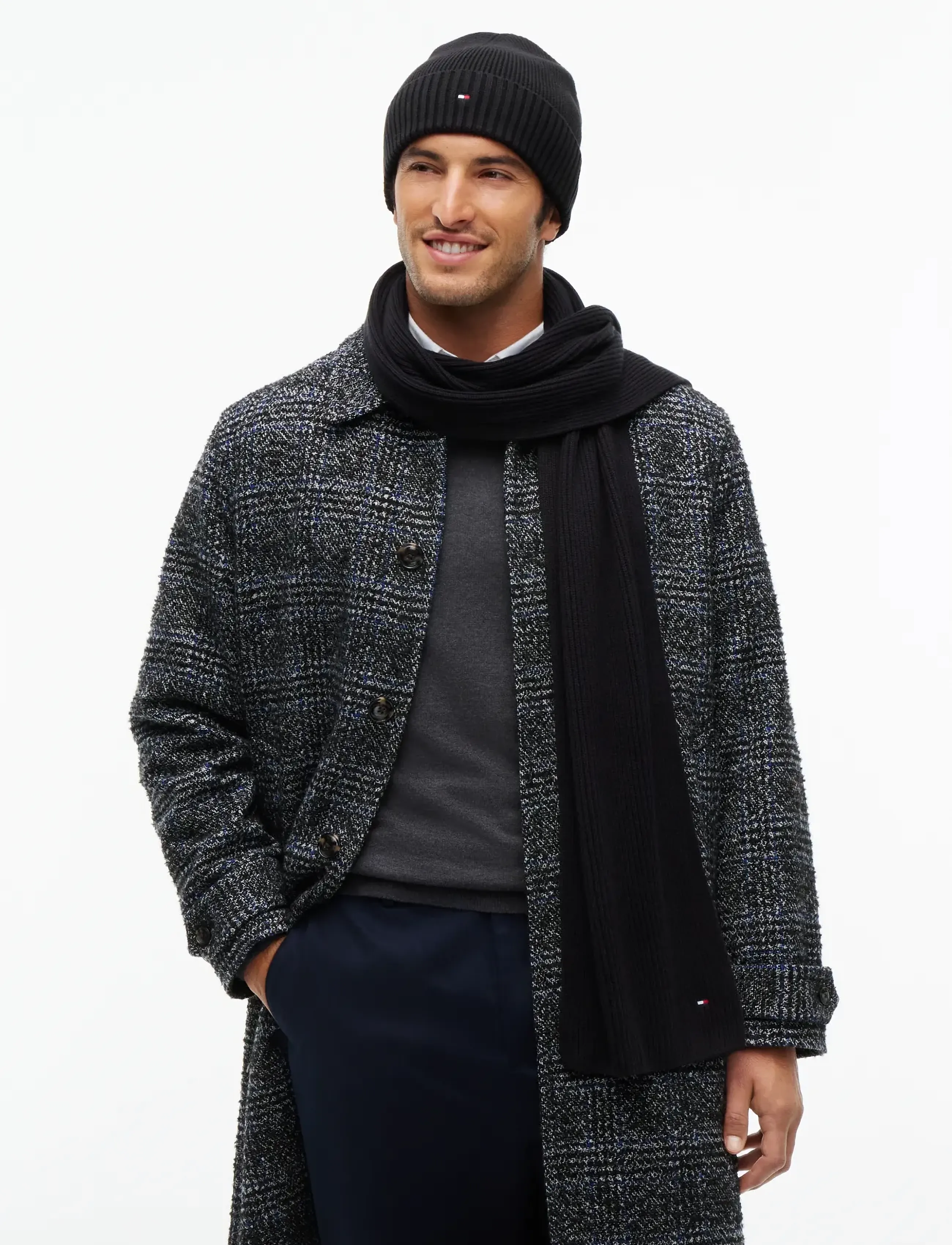 Tommy Hilfiger - TH FLAG BEANIE AND SCARF - black - 0