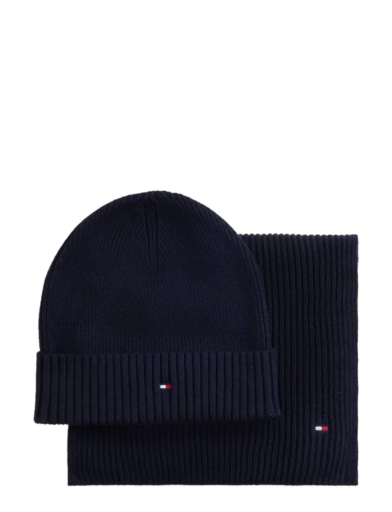 Tommy Hilfiger TH FLAG BEANIE AND SCARF - Winter scarves - SPACE BLUE / navy