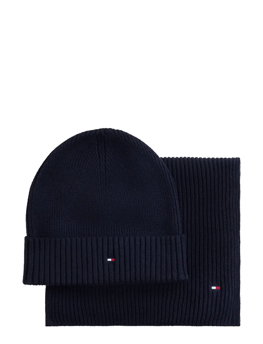 Tommy Hilfiger - TH FLAG BEANIE AND SCARF - space blue - 1