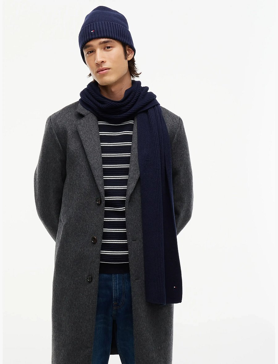 Tommy Hilfiger - TH FLAG BEANIE AND SCARF - space blue - 0