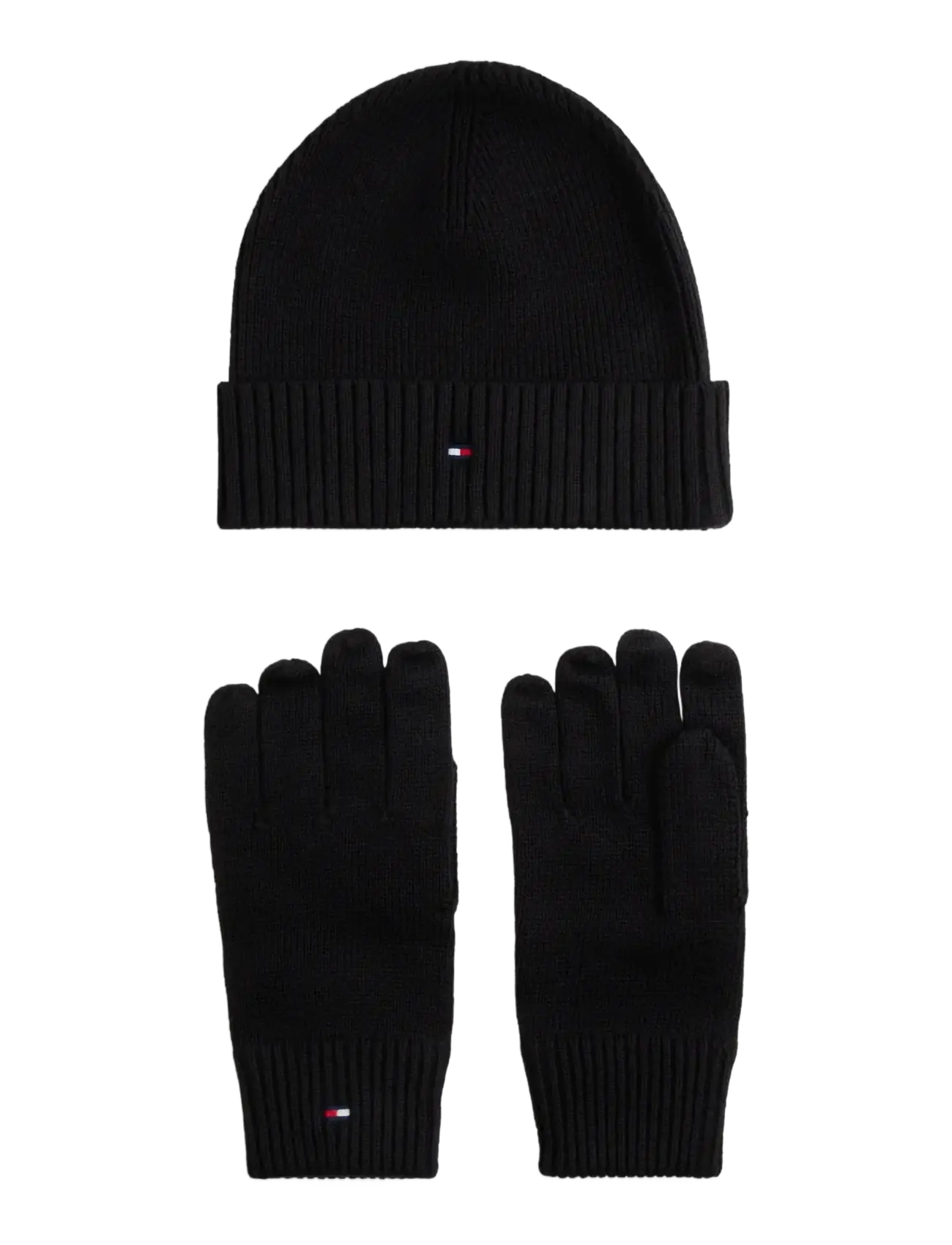 Tommy Hilfiger TH FLAG BEANIE AND GLOVES - Mützen & Caps - BLACK / black