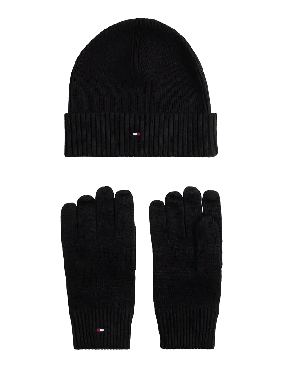 Tommy Hilfiger - TH FLAG BEANIE AND GLOVES - nach anlass kaufen - black - 1