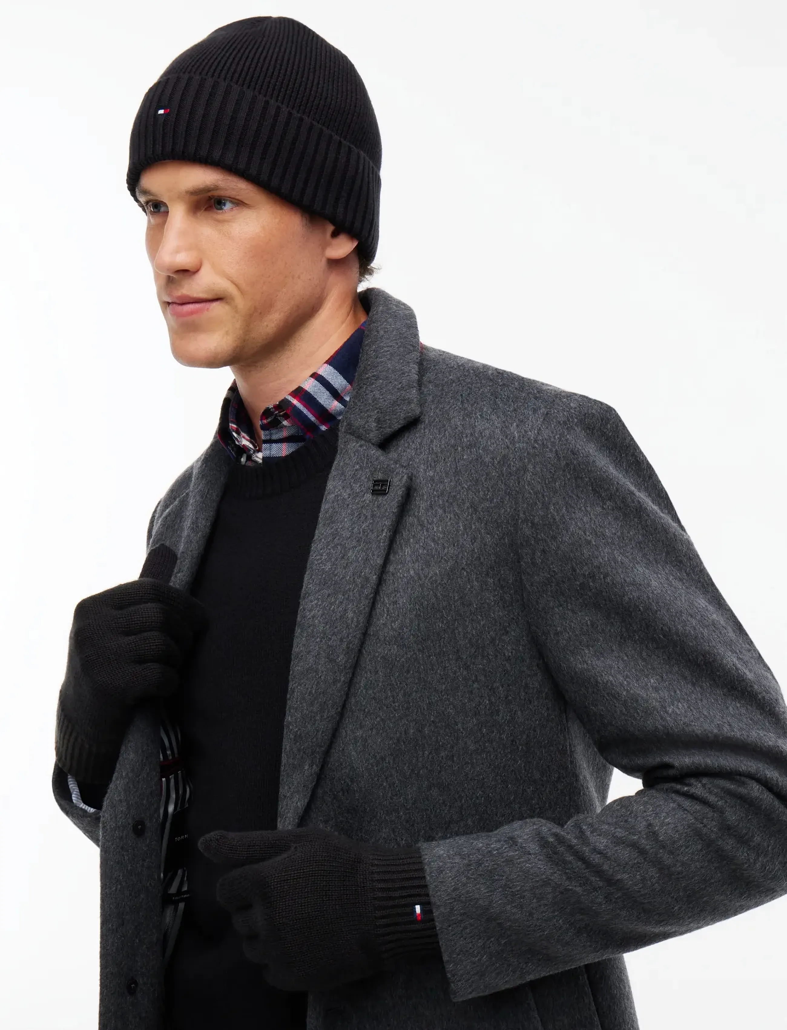 Tommy Hilfiger - TH FLAG BEANIE AND GLOVES - shoppa efter tillfälle - black - 0