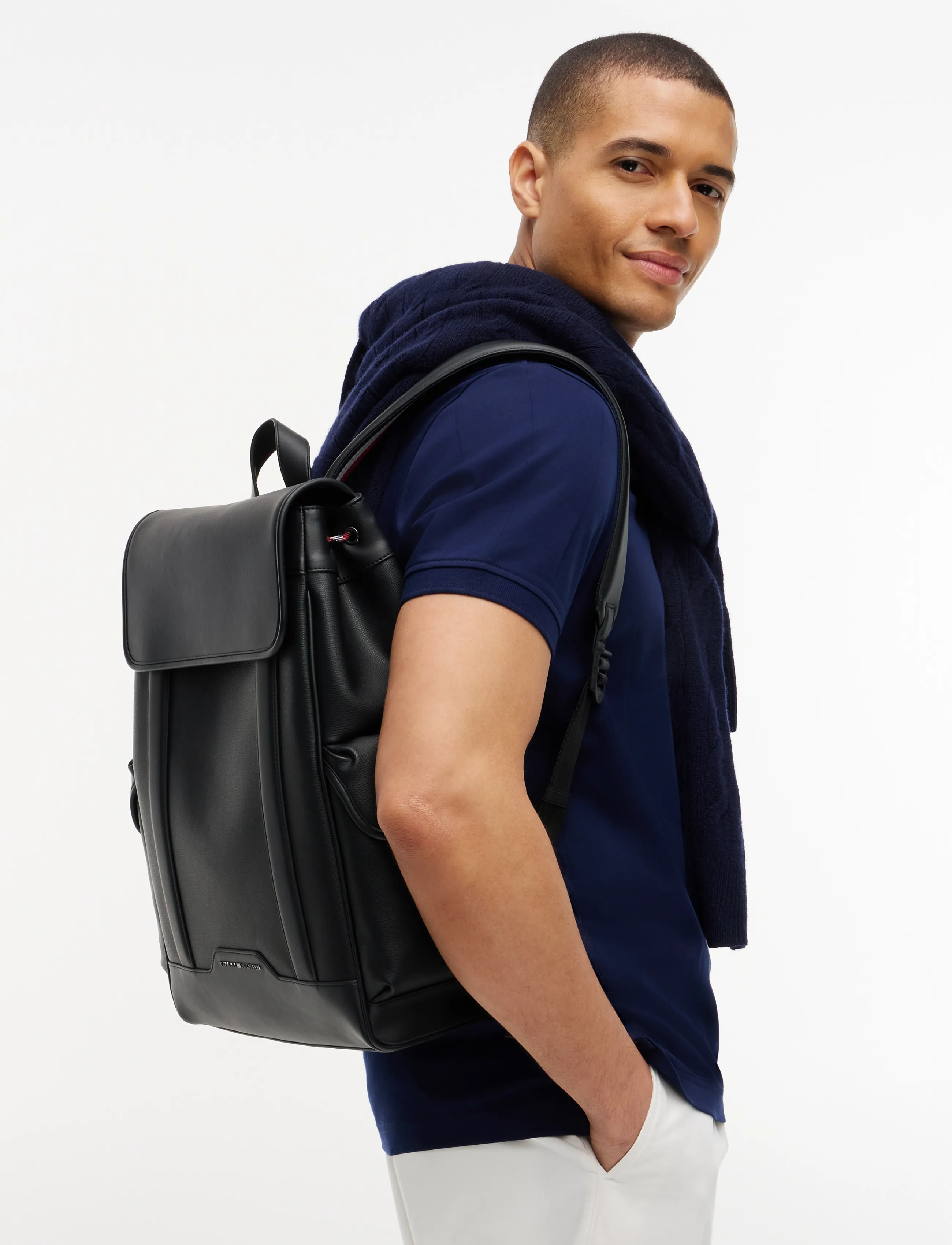 Tommy Hilfiger TH TEXTURE BACKPACK - Travel - BLACK / black