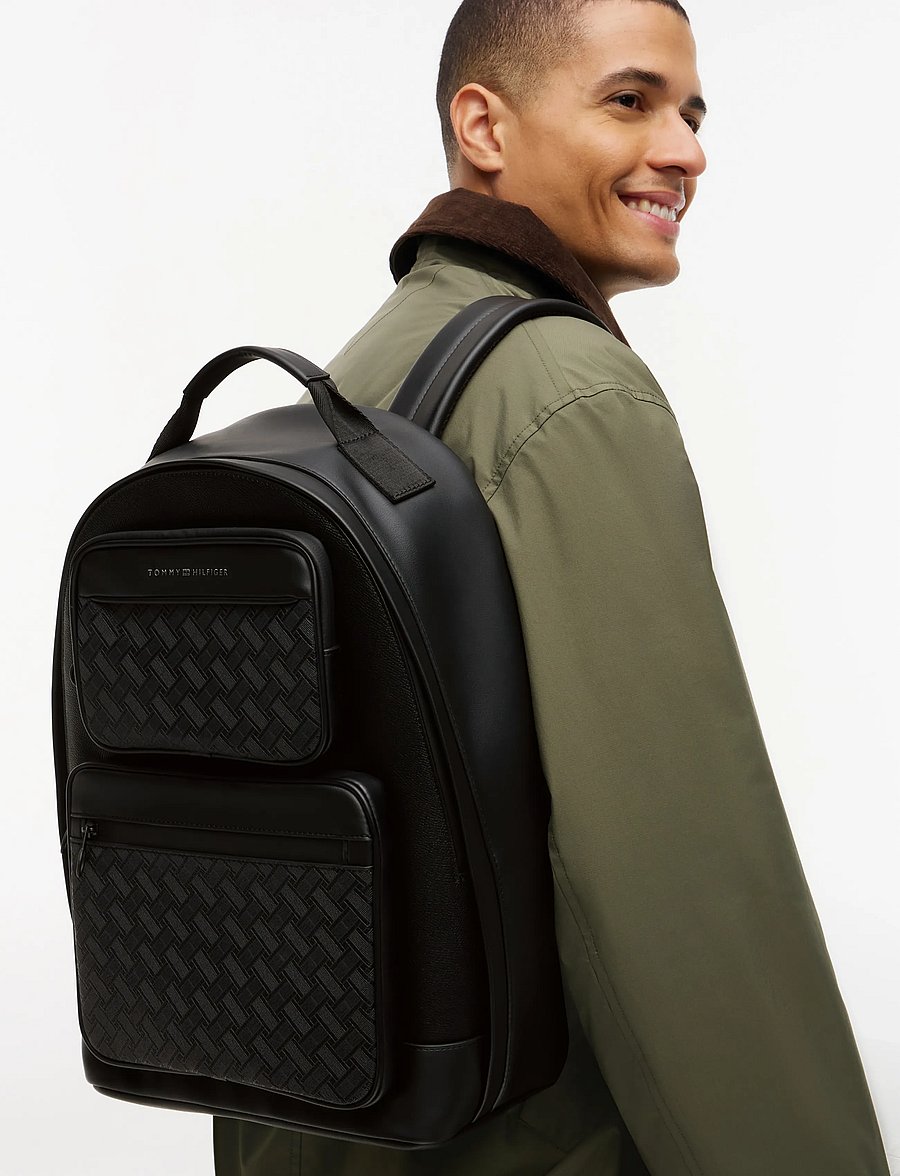 Tommy Hilfiger - TH MODERN MONOGRAM BACKPACK - business-rucksäcke - black - 0