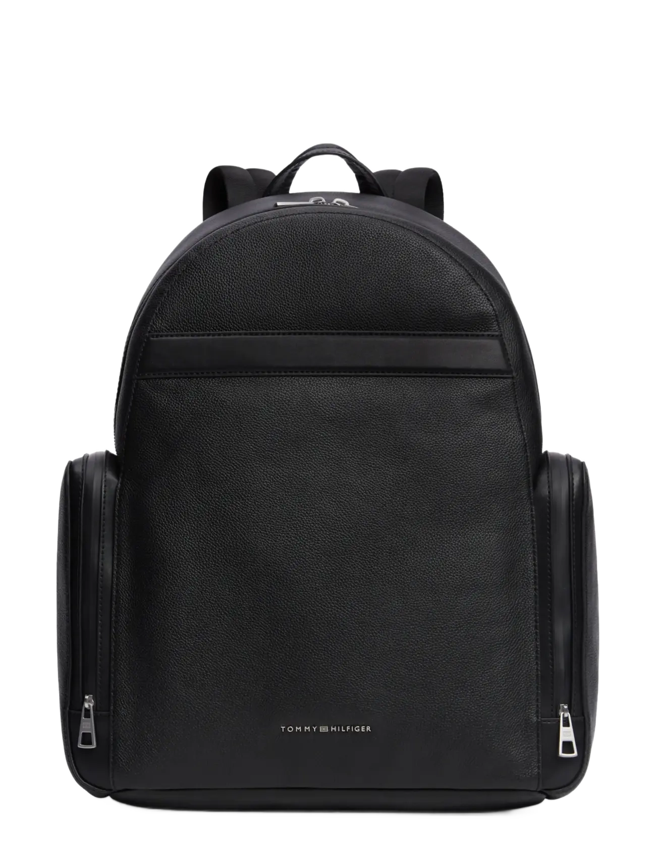 Tommy Hilfiger TH BUSINESS LEATHER BACKPACK - Kotid - BLACK / black