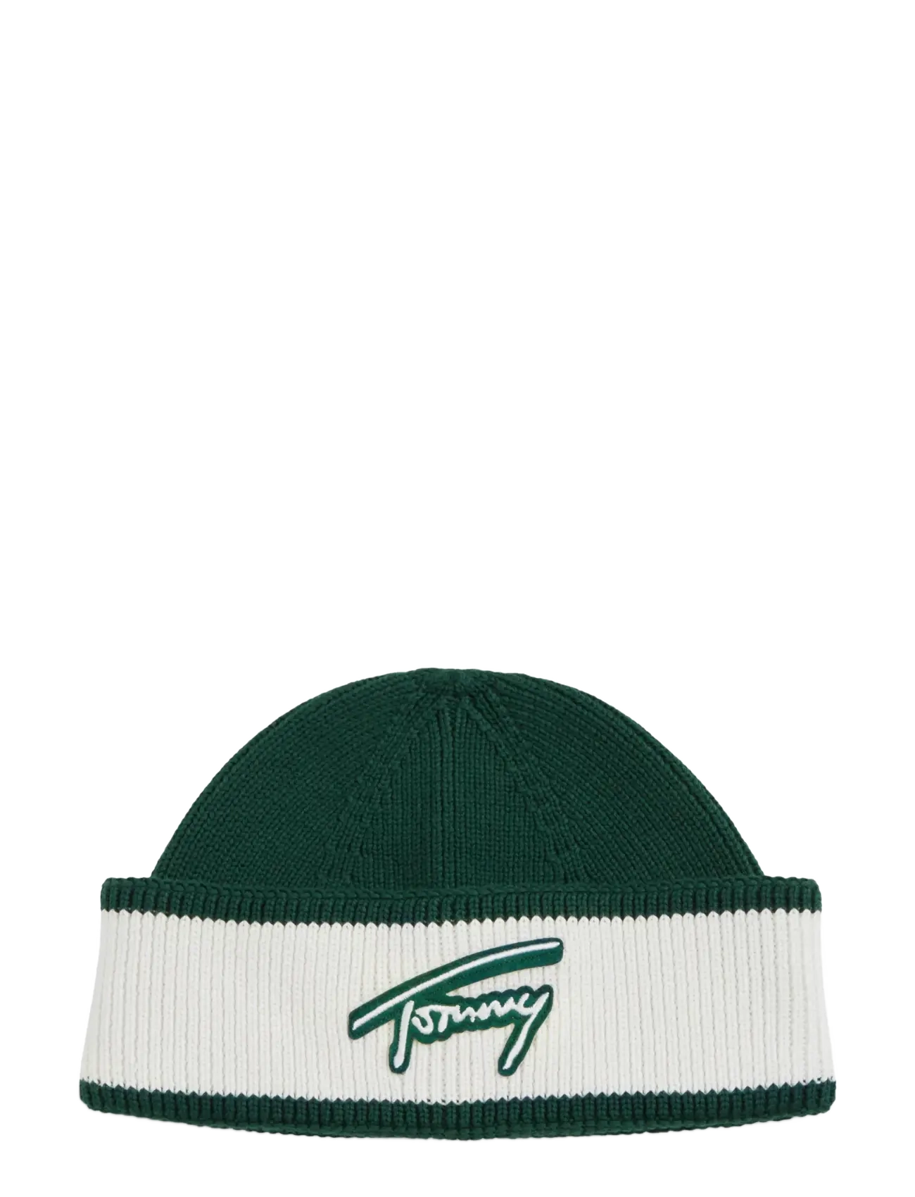 Tommy Hilfiger TJM OUTDOORS FOOTBALL BEANIE - Beanies - ELEGANT GREEN   ECRU / green