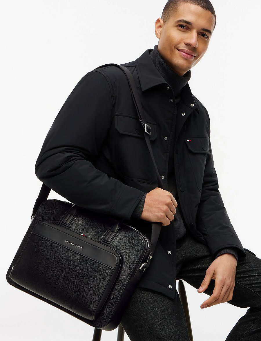 Tommy Hilfiger - TH CENTRAL SLIM COMPUTER BAG - nach anlass kaufen - black - 0
