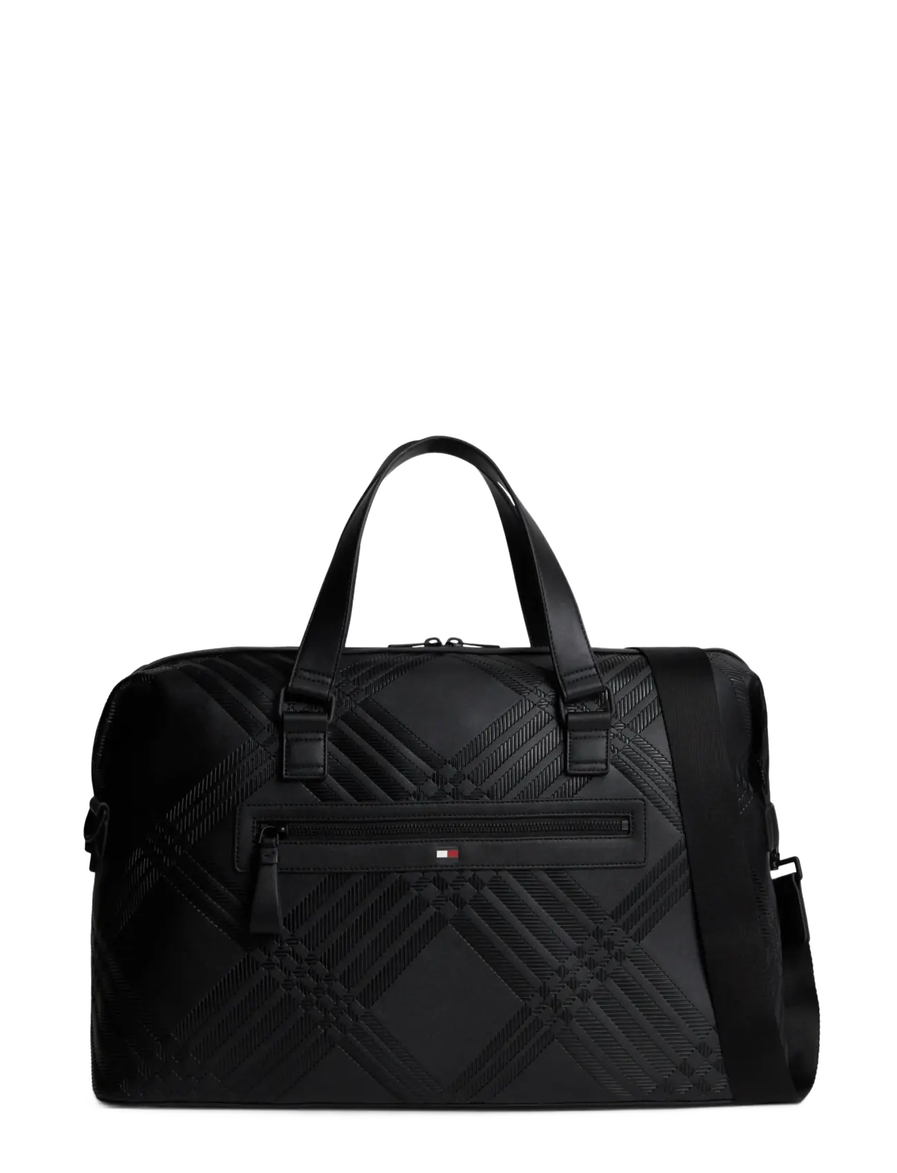 Tommy Hilfiger TH CORP TEXTURE DUFFLE - Taschen - BLACK / black