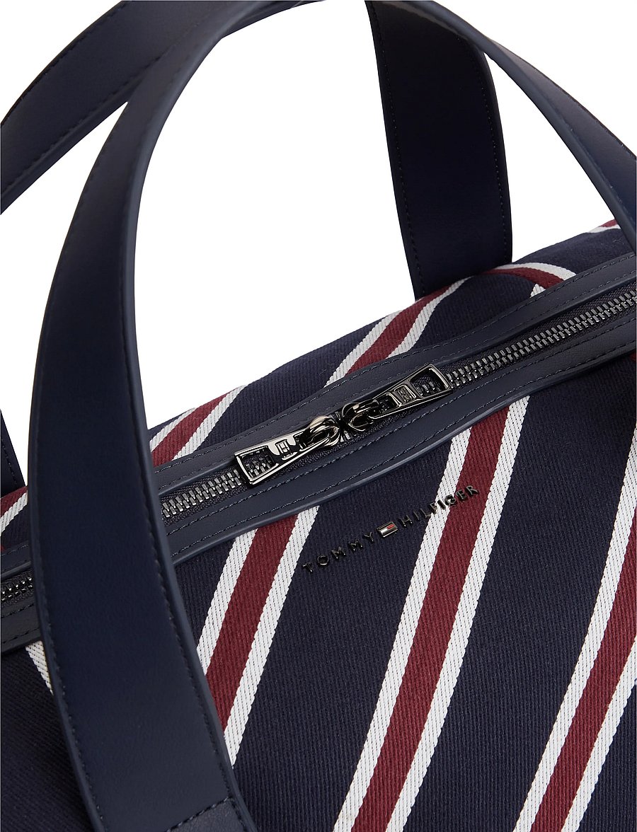 Tommy Hilfiger - TH VARSITY JACQUARD DUFFLE - duffel bags - rwb jacquard stripe - 3