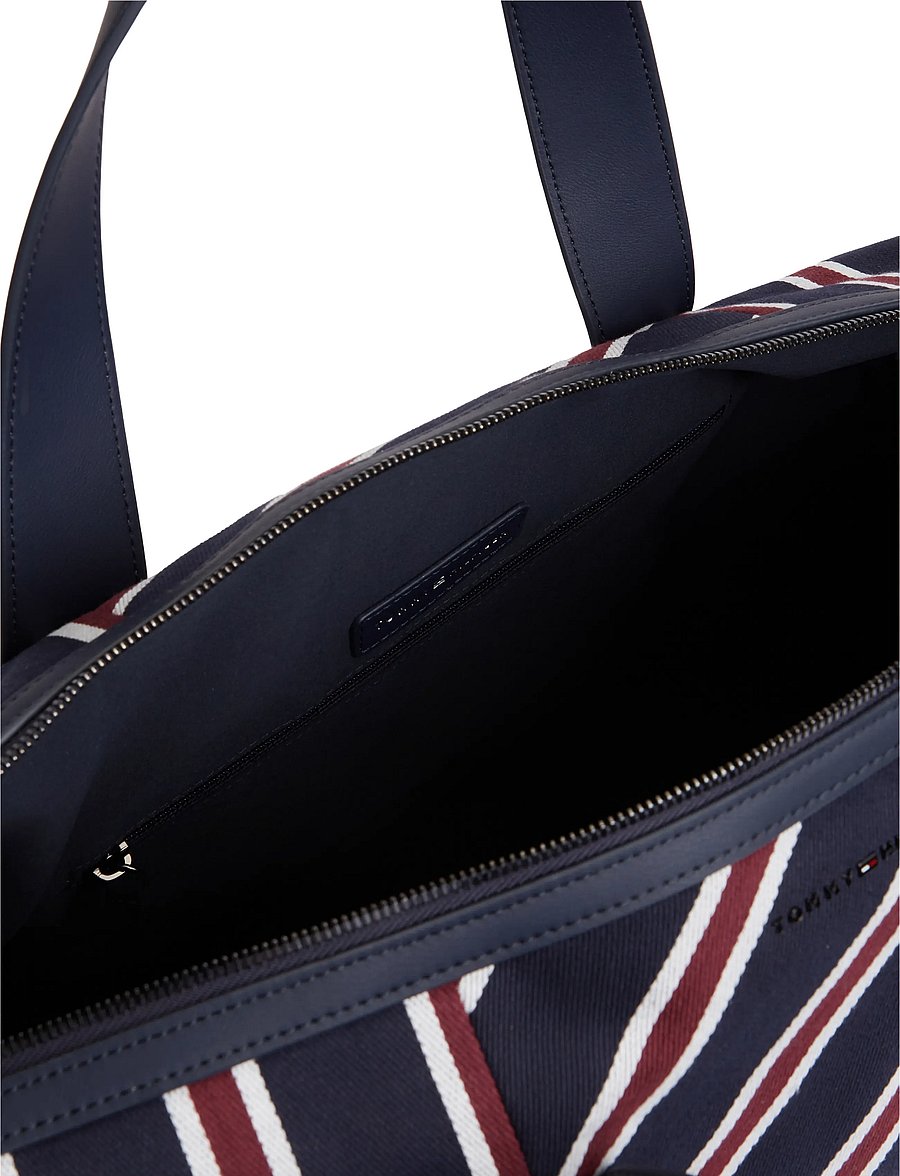 Tommy Hilfiger - TH VARSITY JACQUARD DUFFLE - duffel bags - rwb jacquard stripe - 4
