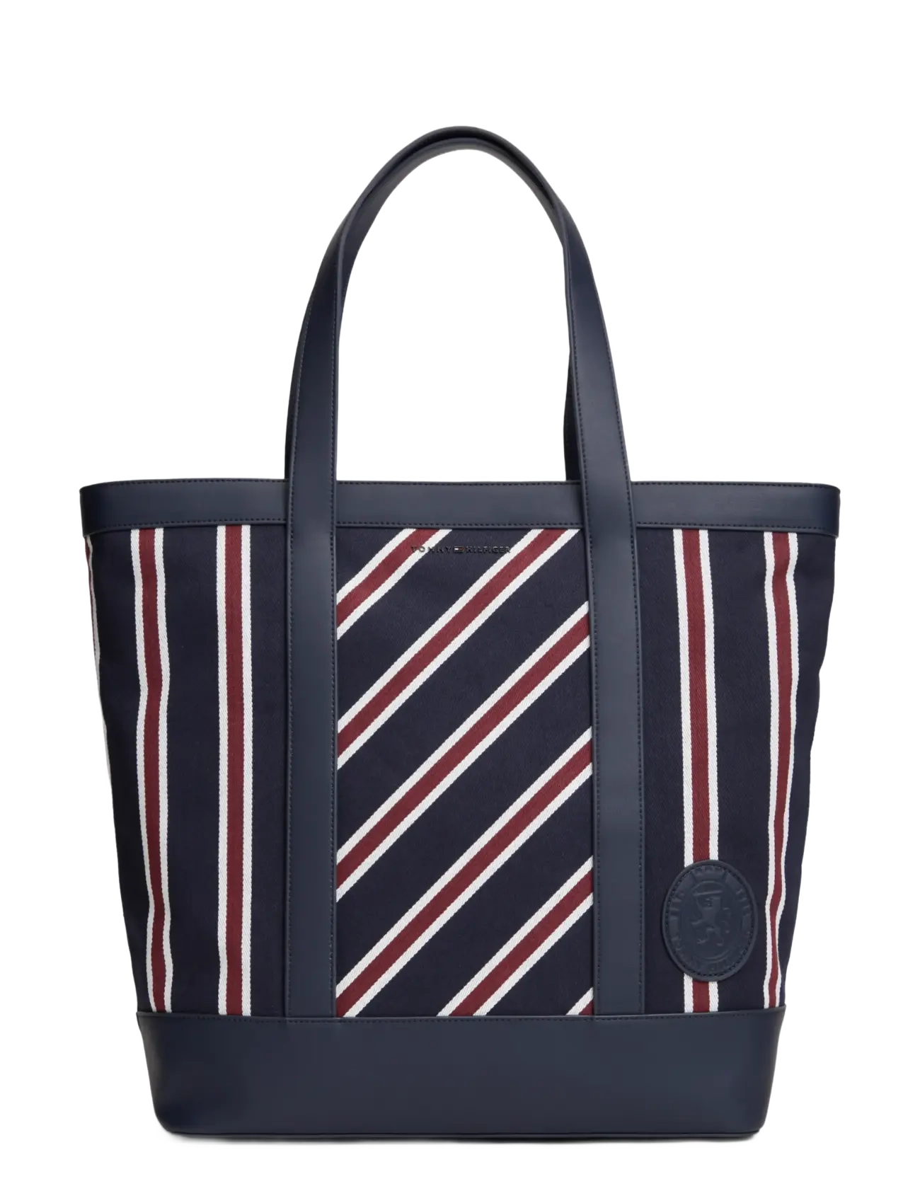 Tommy Hilfiger TH VARSITY JACQUARD TOTE - Carry Bags - RWB JACQUARD STRIPE / navy