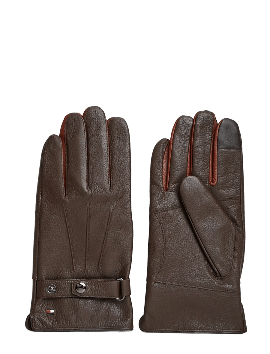 Tommy Hilfiger - TH DC PREMIUM LEATHER GLOVES - nach anlass kaufen - testa di morro winter cognac - 0