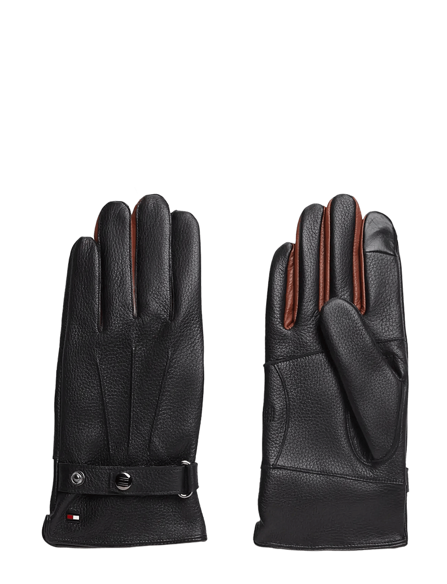 Tommy Hilfiger - TH DC PREMIUM LEATHER GLOVES - nach anlass kaufen - black winter cognac - 0