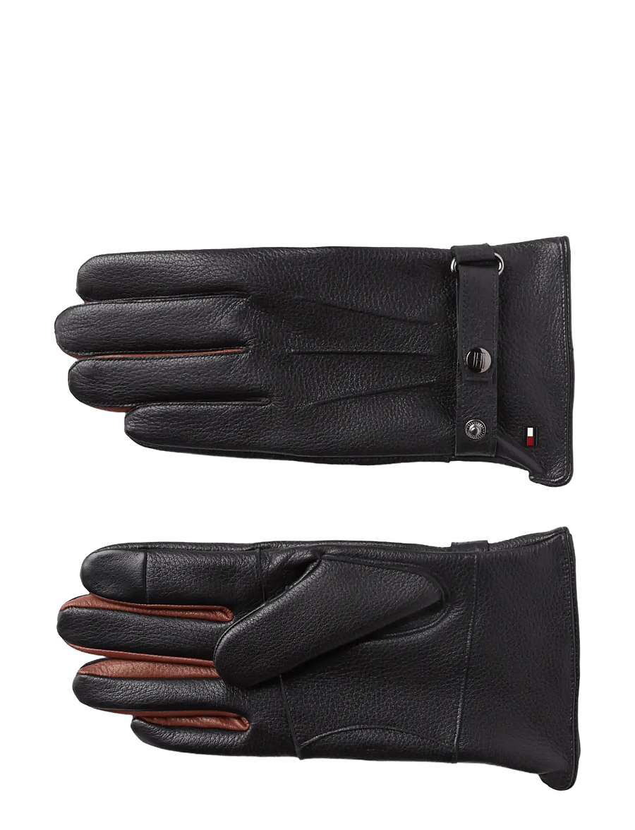 Tommy Hilfiger - TH DC PREMIUM LEATHER GLOVES - nach anlass kaufen - black winter cognac - 1