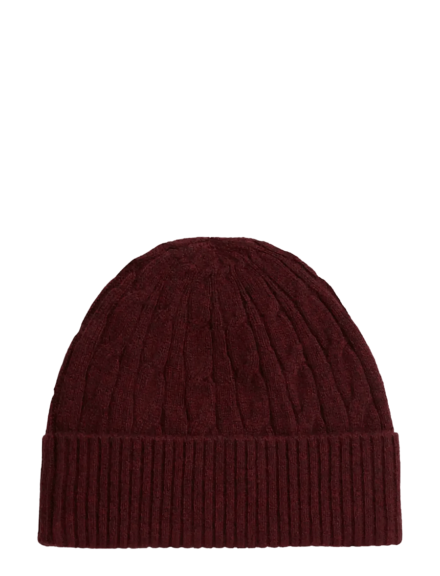 Tommy Hilfiger - TH FLAG CABLE BEANIE - osta olukorra järgi - deep burgundy - 1