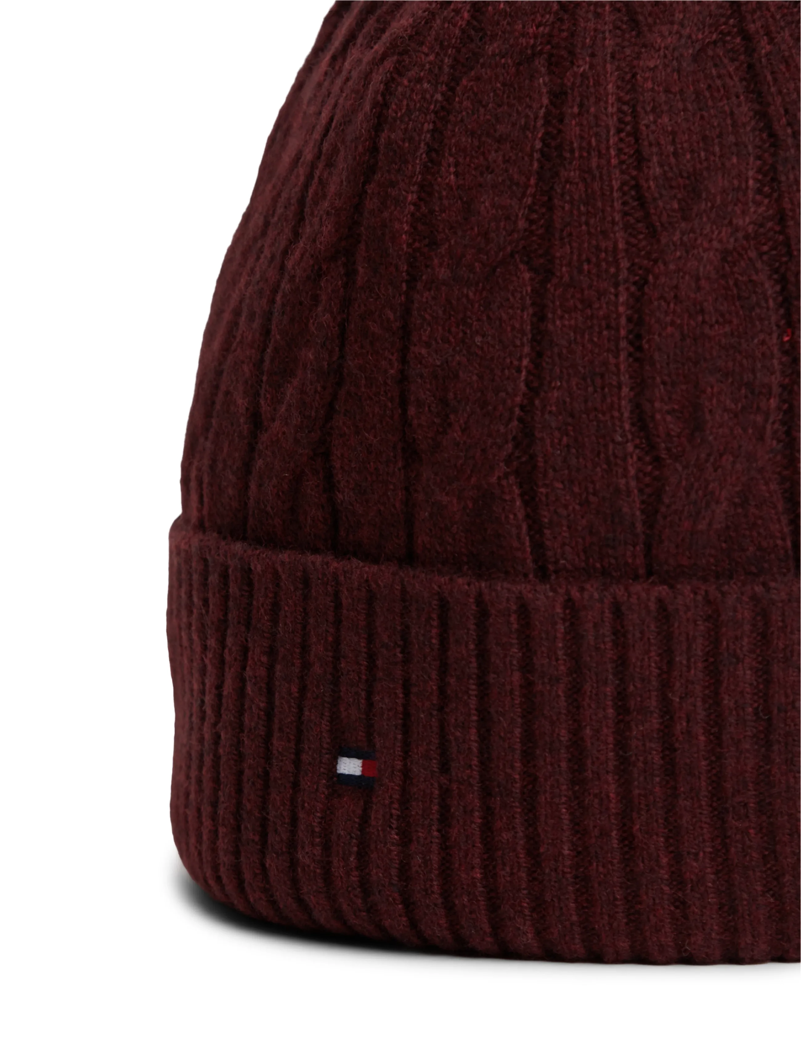 Tommy Hilfiger - TH FLAG CABLE BEANIE - osta olukorra järgi - deep burgundy - 3