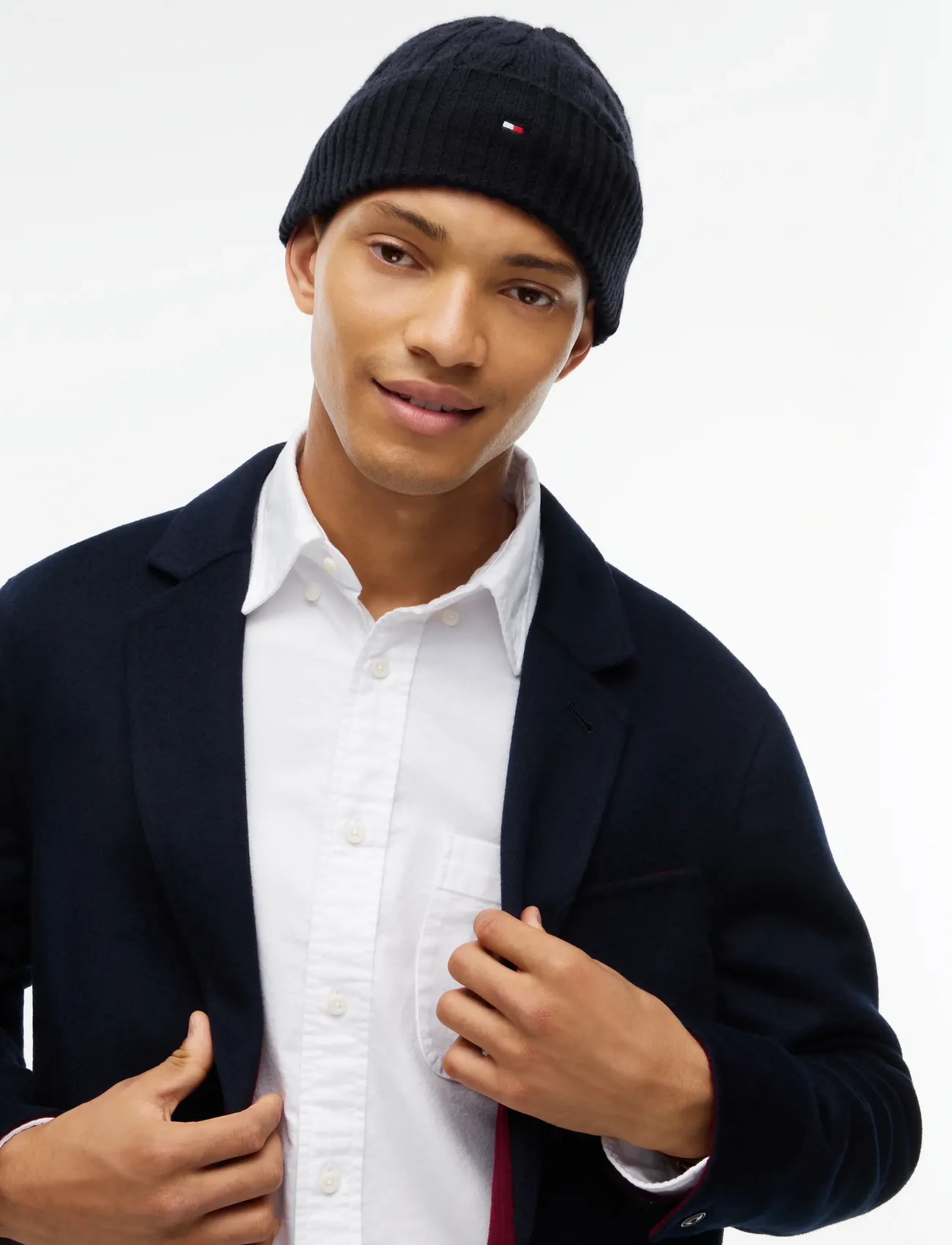Tommy Hilfiger - TH FLAG CABLE BEANIE - space blue - 2
