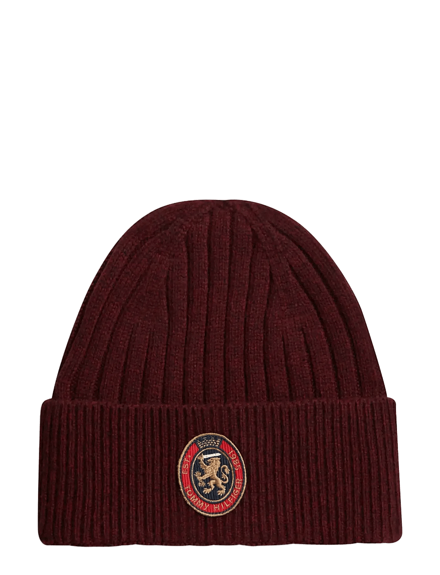 Tommy Hilfiger - TH CREST GIFTING BEANIE - osta olukorra järgi - red wine - 0
