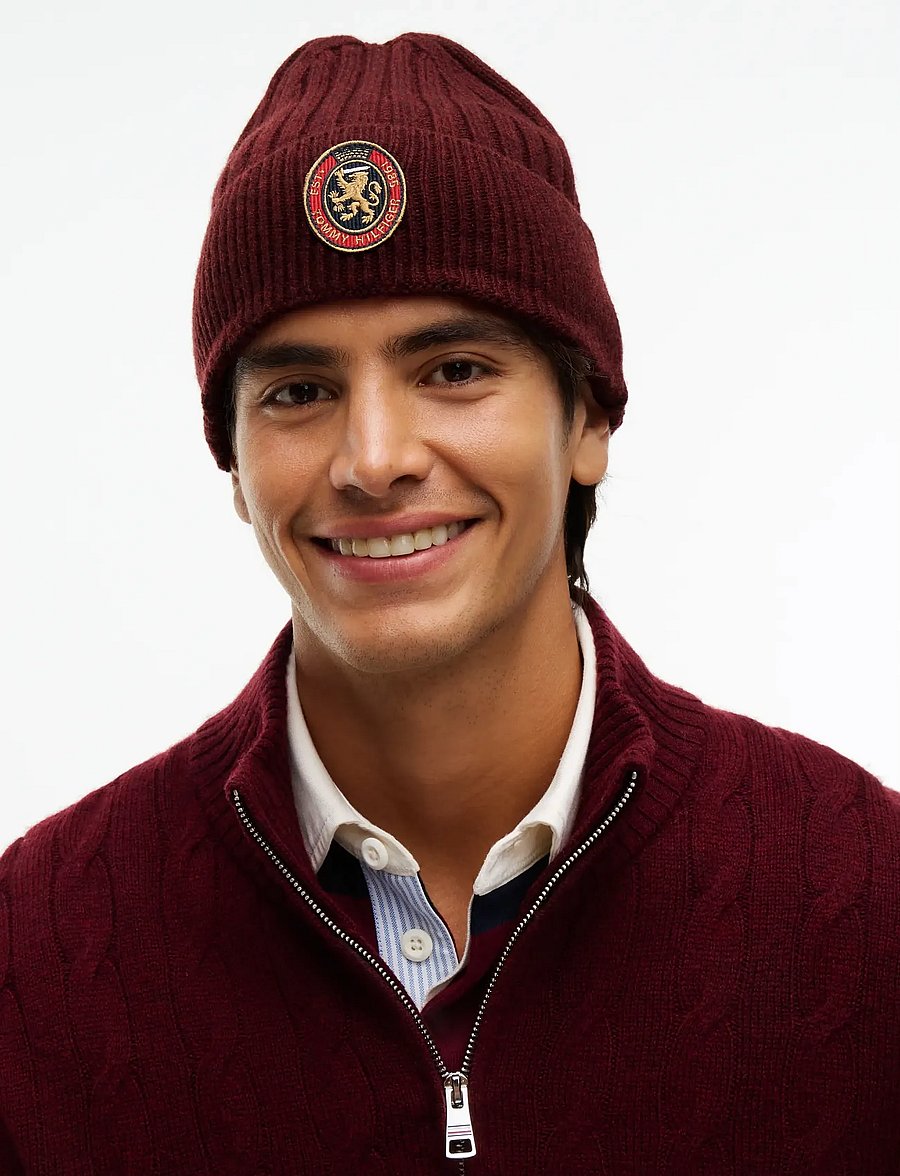 Tommy Hilfiger - TH CREST GIFTING BEANIE - osta olukorra järgi - red wine - 2