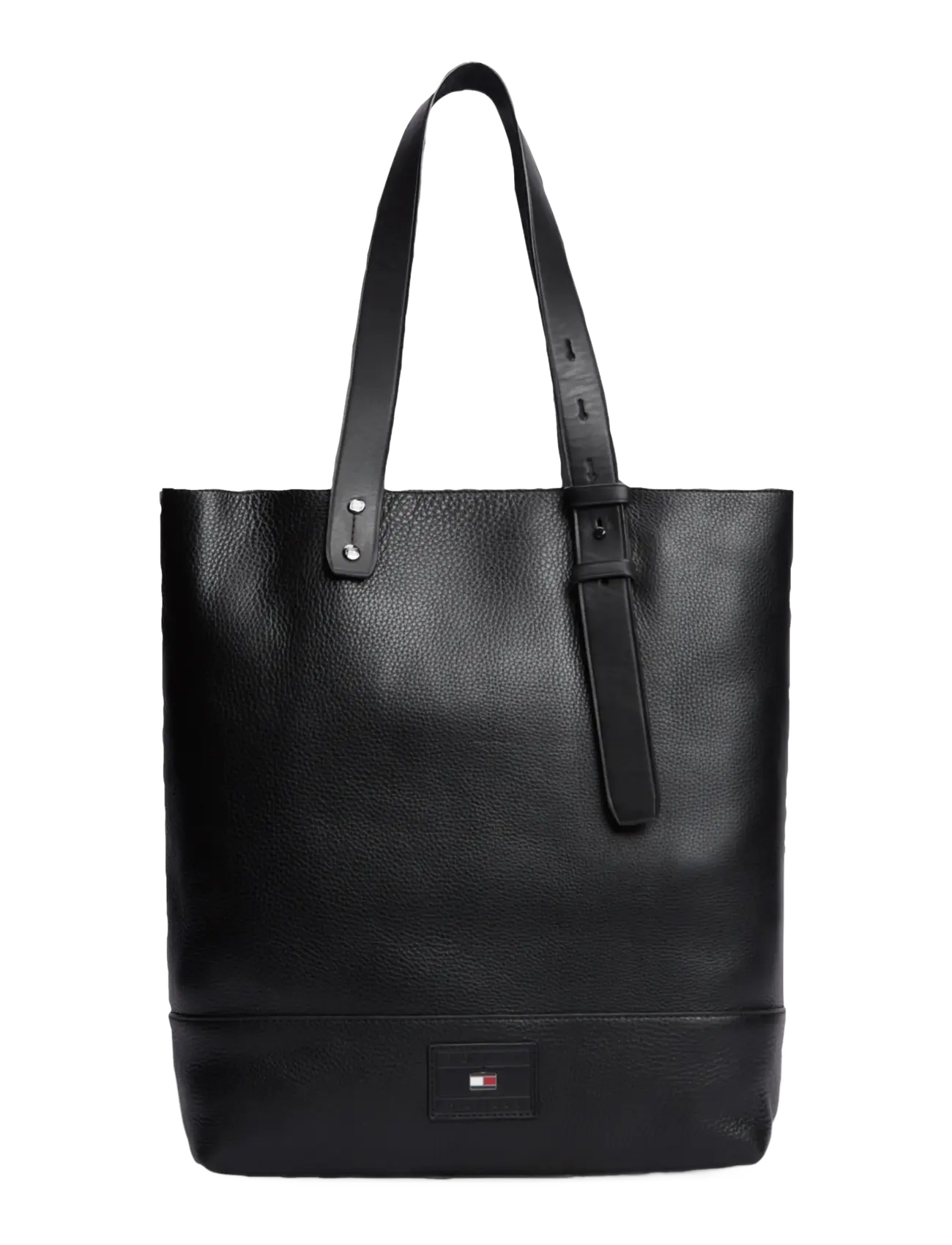 Tommy Hilfiger RWB STRIPE LEATHER TOTE - Tasker - BLACK / black