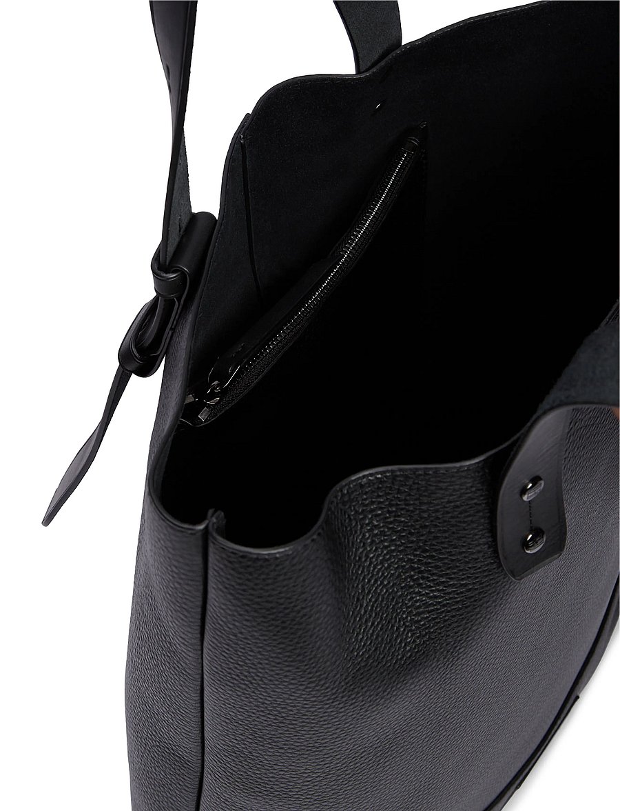 Tommy Hilfiger - RWB STRIPE LEATHER TOTE - black - 3