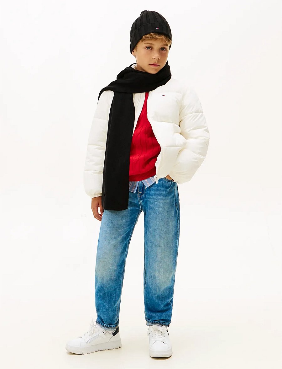 Tommy Hilfiger - SMALL FLAG SCARF - winter accessories - black - 0