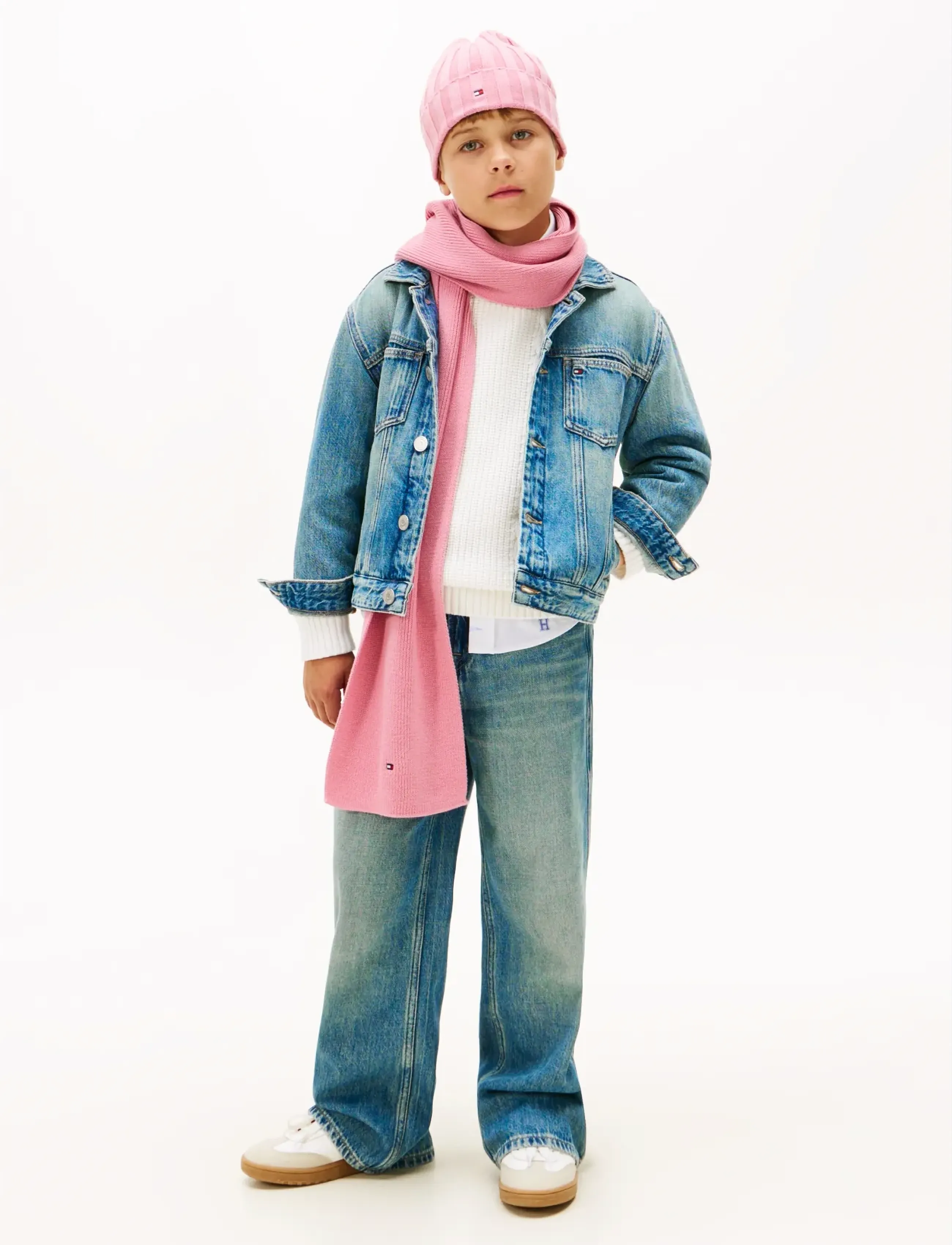Tommy Hilfiger Small Flag Scarf, One Size, Scarves & Neckwarmers, Rosa - Scarves, Kinder