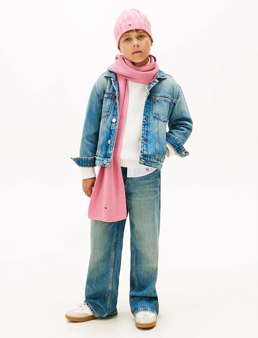 Tommy Hilfiger - SMALL FLAG SCARF - halsdukar - mystic pink - 0