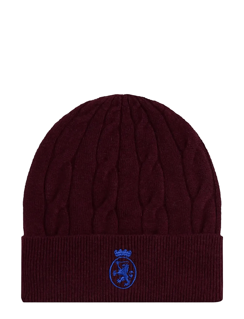 Tommy Hilfiger - TH CREST KNIT BEANIE - beanies - deep burgundy - 0