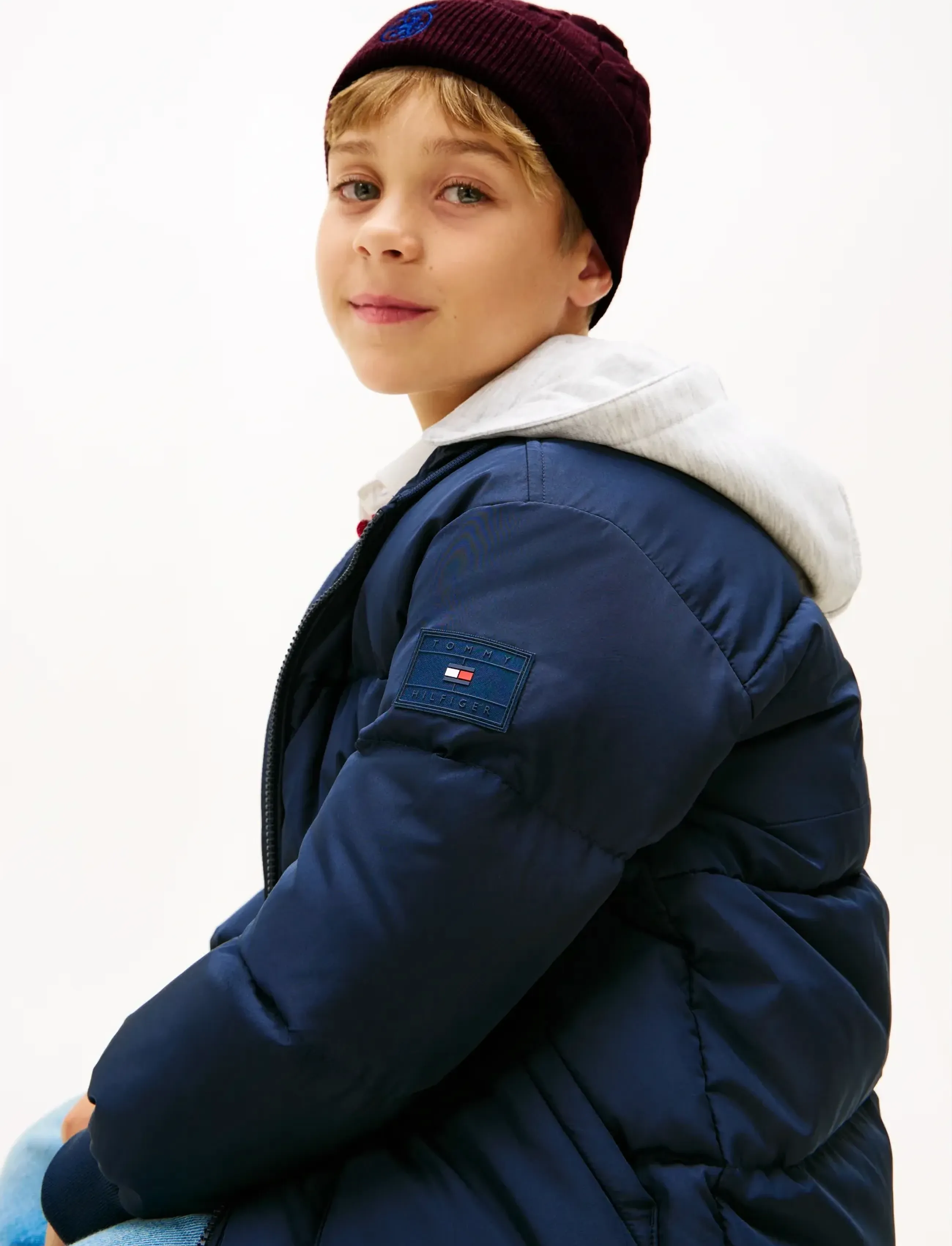 Tommy Hilfiger - TH CREST KNIT BEANIE - aksesuarai - deep burgundy - 2