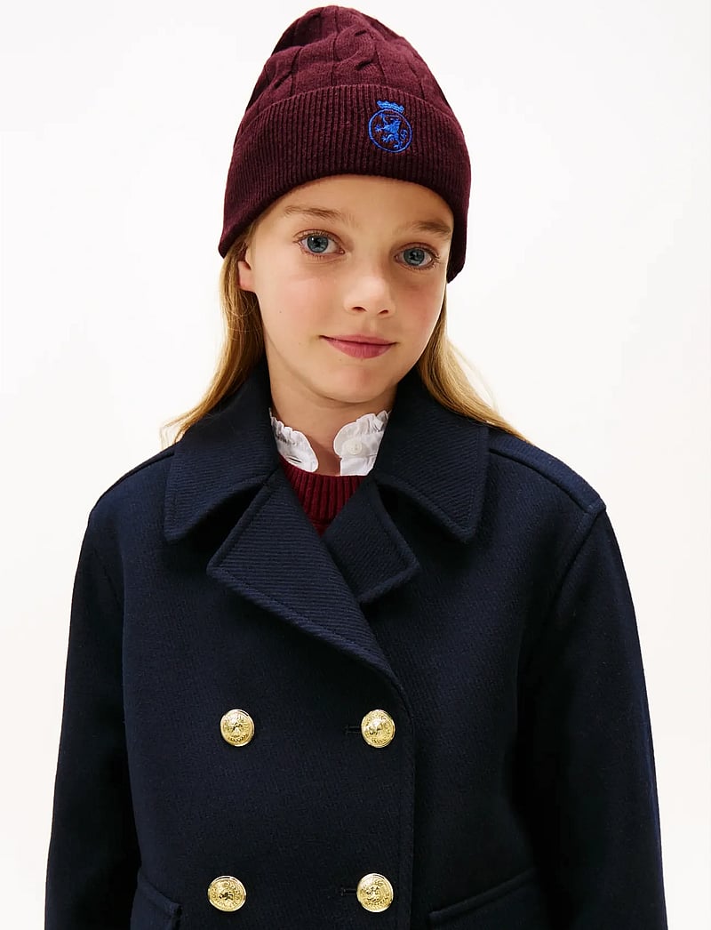 Tommy Hilfiger - TH CREST KNIT BEANIE - beanies - deep burgundy - 3