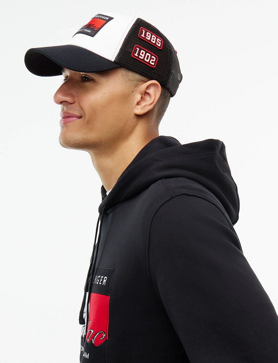 Tommy Hilfiger - TH X CF1 FLAG TRUCKER CAP - kappen - white black - 0