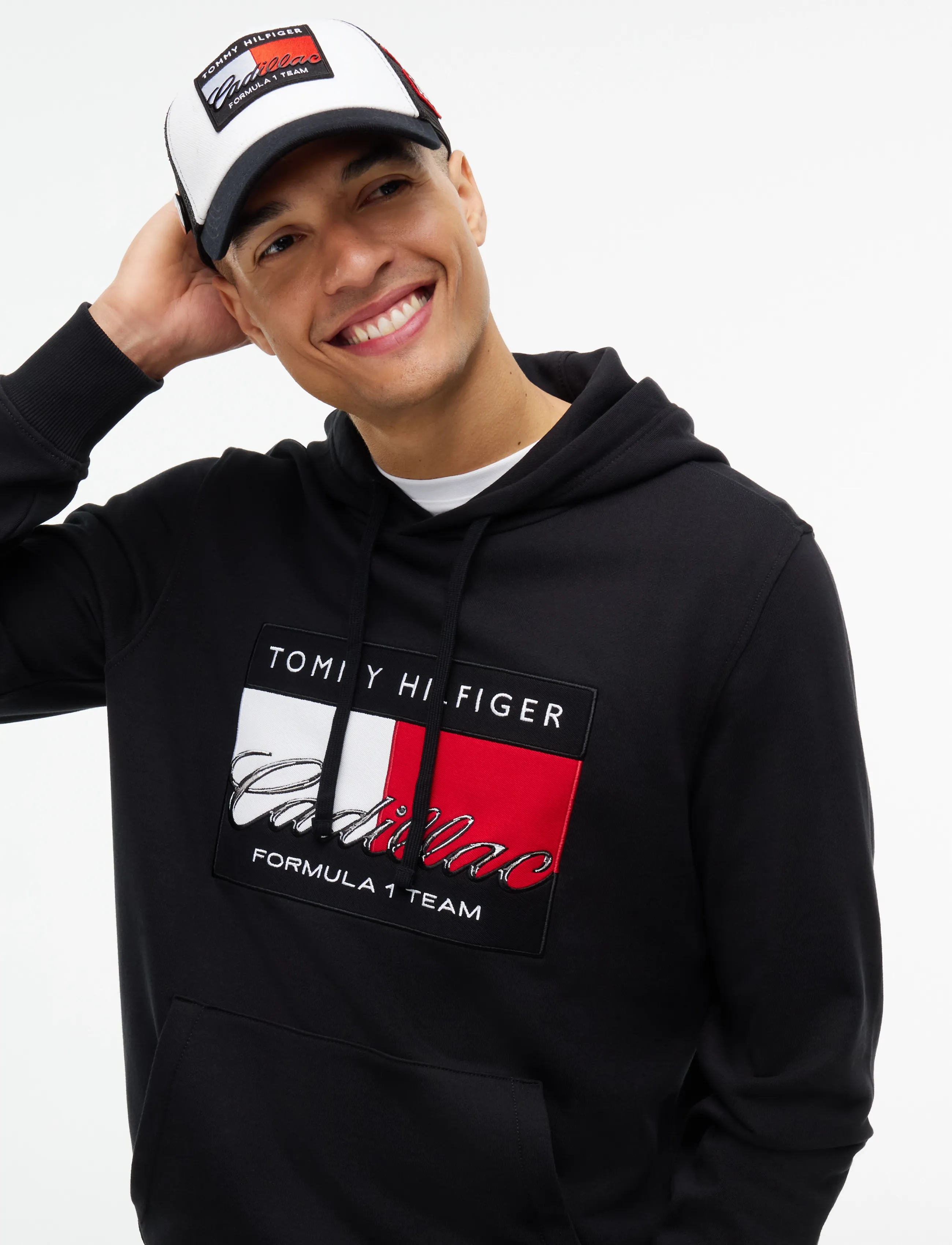 Tommy Hilfiger - TH X CF1 FLAG TRUCKER CAP - kappen - white   black - 3