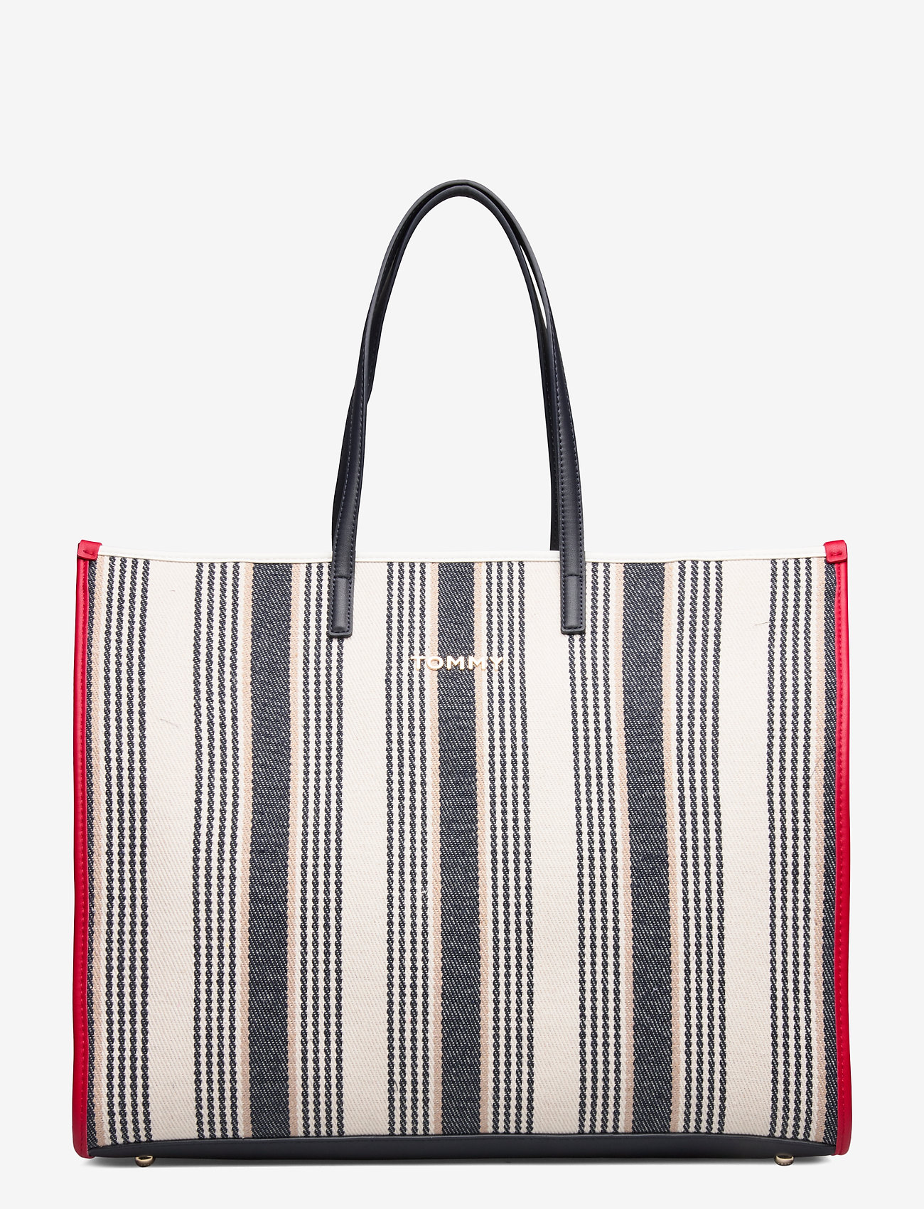 Tommy Hilfiger - TOMMY BEACH BAG STRI - black / white mix - 0