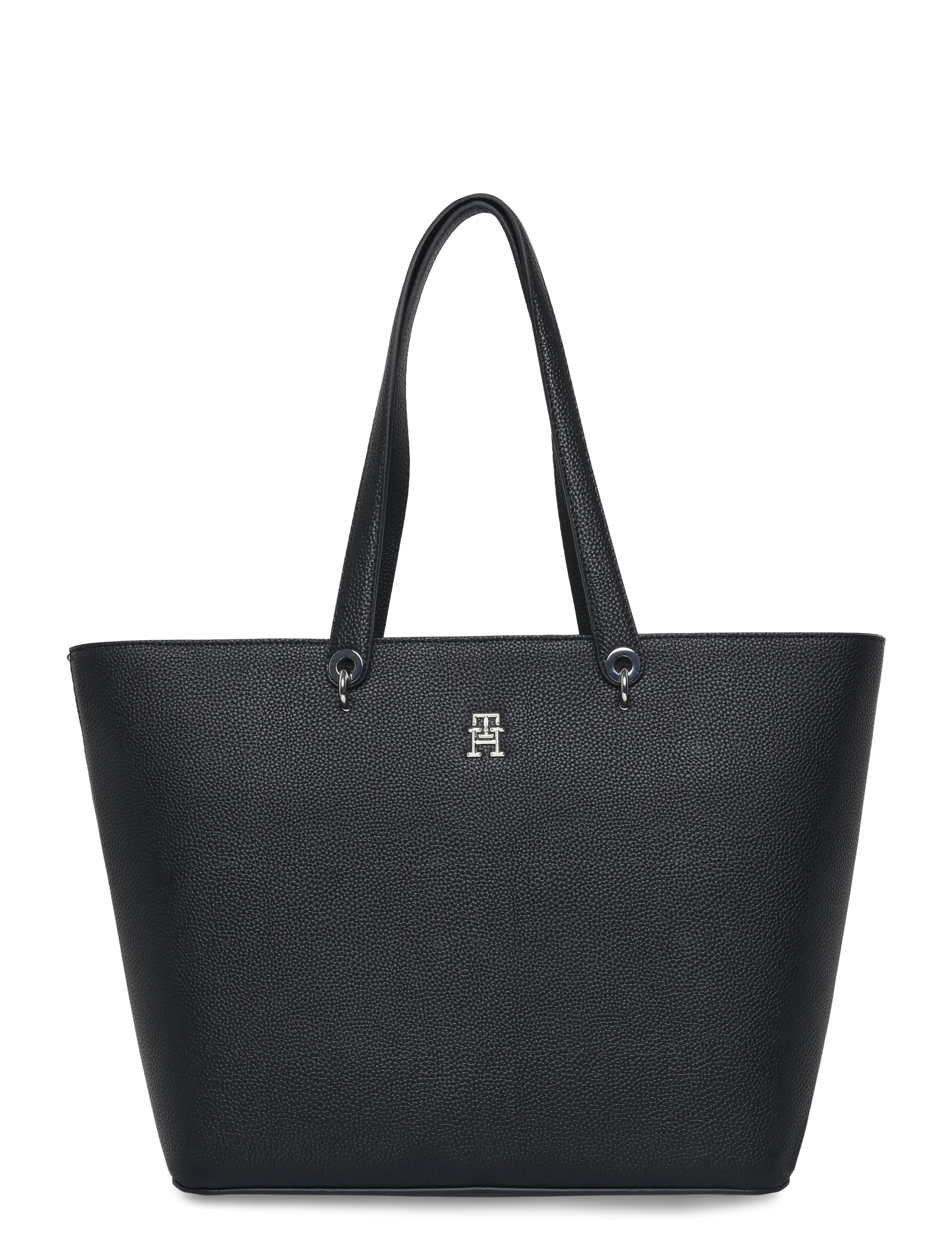 Tommy Hilfiger TH EMBLEM TOTE - Tasker - BLACK / black