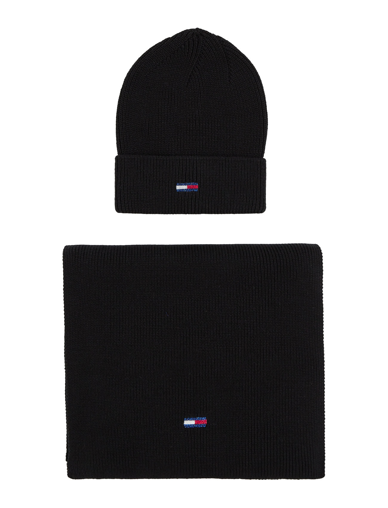 Tommy Hilfiger - TJW FLAG BEANIE AND SCARF - hatter & luer - black - 1
